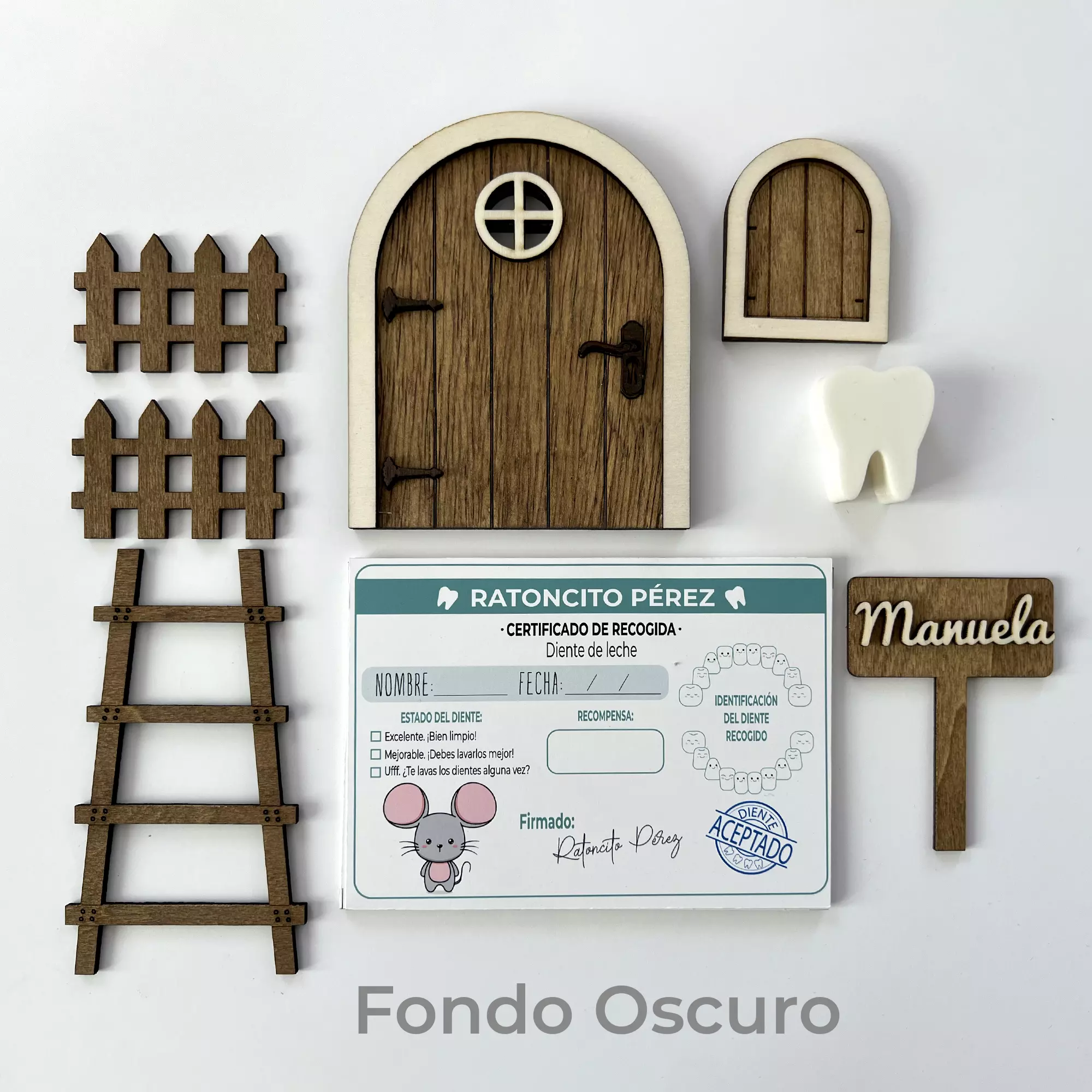 Puerta Ratoncito Pérez personalizada madera •